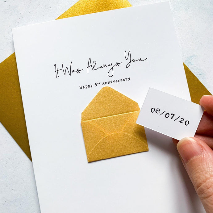 Always You 3rd Anniversary Card, Husband Anniversary Card, Boyfriend Anniversary Card, Anniversary card for Wife, Special Date, Personalised
