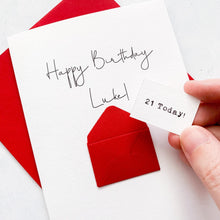 Load image into Gallery viewer, 21st Birthday Card, 21 Year Old, Personalised, Any Name, Birthday Card for male, cute birthday card, handmade card, 3D Card, son Birthday