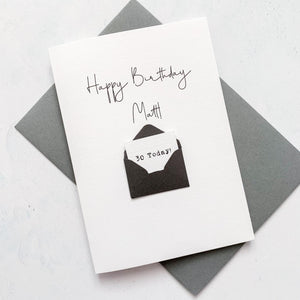 30th Birthday Card, 30 Year Old, Personalised, Any Name, Birthday Card for male, cute birthday card, handmade card, 3D Card,Husband Birthday