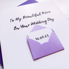 Load image into Gallery viewer, To My Niece on Her Wedding Day Card, Wedding Card for sister, Card for For Couple, On your wedding day card, Congratulations Card, for her