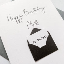 Load image into Gallery viewer, 30th Birthday Card, 30 Year Old, Personalised, Any Name, Birthday Card for male, cute birthday card, handmade card, 3D Card,Husband Birthday
