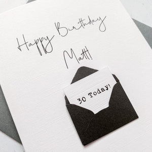 30th Birthday Card, 30 Year Old, Personalised, Any Name, Birthday Card for male, cute birthday card, handmade card, 3D Card,Husband Birthday