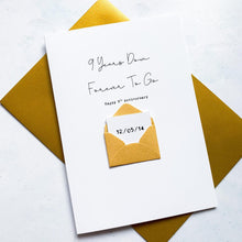 Load image into Gallery viewer, 9th Anniversary Card, 9 Years Down, Husband Anniversary Card, Boyfriend Anniversary Card, Anniversary card for Wife, Personalised