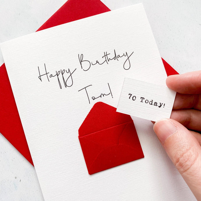 70th Birthday Card, 70 Year Old, Personalised, Any Name, Birthday Card for man, cute birthday card, handmade, 3D Card, husband Birthday