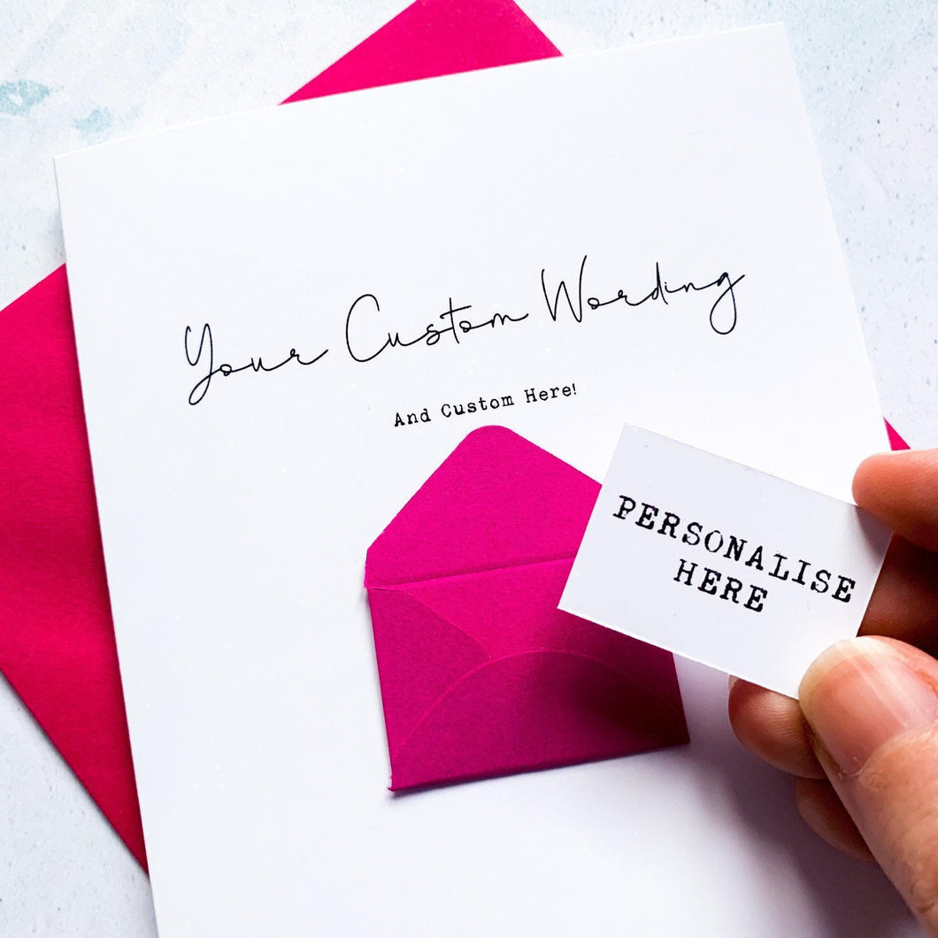Custom Wording Card, Your Own Wording, Husband Anniversary Card, Boyfriend Anniversary Card, Anniversary card Wife, Personalised
