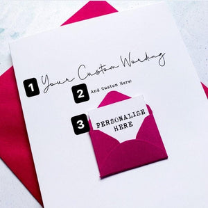 Custom Wording Card, Your Own Wording, Husband Anniversary Card, Boyfriend Anniversary Card, Anniversary card Wife, Personalised