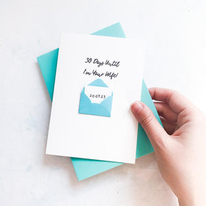 Wife Wedding Countdown Card, Card for husband to be, engagement card, Husband to be card, Wife to be card, Wedding Card for Fiancee
