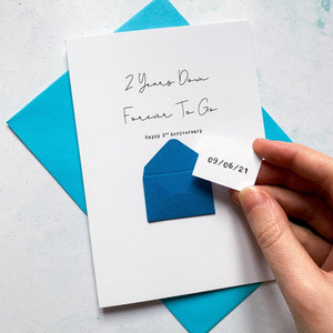 2nd Anniversary Card, 2 Years Down, Husband Anniversary Card, Boyfriend Anniversary Card, Anniversary card for Wife, Personalised