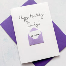 Load image into Gallery viewer, 40th Birthday Card, 40 Year Old, Personalised, Any Name, Birthday Card for girl, cute birthday card, handmade, 3D Card, daughter Birthday