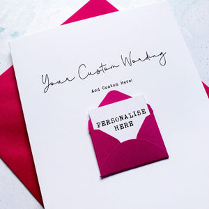 Custom Wording Card, Your Own Wording, Husband Anniversary Card, Boyfriend Anniversary Card, Anniversary card Wife, Personalised