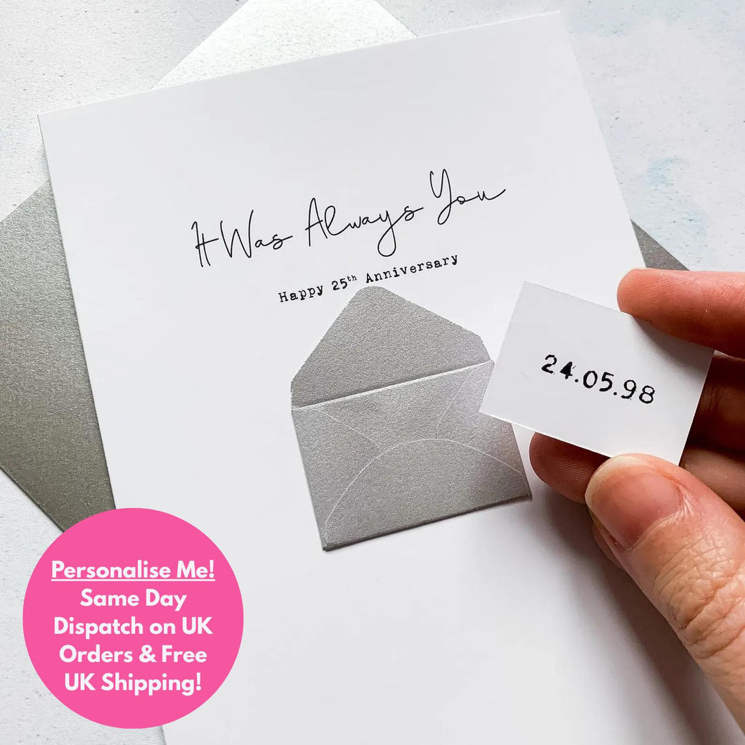 Always You Silver Anniversary Card, 25th Anniversary