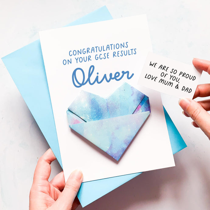 Congratulations Exam Results Card for GCSE, A Level Exams, Personalised Congratulations Gift, For Son, Daughter, Grandson, Granddaughter