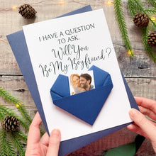 Load image into Gallery viewer, Personalised Proposal Card: Origami Heart Keepsake - Will You Be My Girlfriend/Boyfriend?