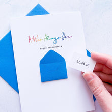 Load image into Gallery viewer, LGBTQ+ Anniversary Card, To My Husband, Boyfriend, Wife, Girlfriend, Keepsake Gift, Custom Card, Card for Him, For Her, Gay Pride, Rainbow