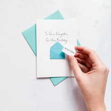 Load image into Gallery viewer, Daughter Birthday Card - Personalised Handmade Keepsake With Bright Coloured Envelope