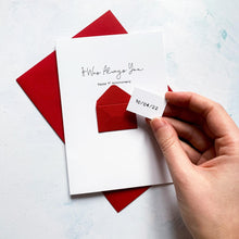 Load image into Gallery viewer, Personalised 1st Anniversary Card - Handmade Paper Card With Hidden Date Envelope