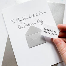 Load image into Gallery viewer, Wonderful Mum on Mother's Day Card, Personalised Mother's Day Card, Card for Mum, Mothering Sunday, Mother's Day UK, Mum on Mother's Day