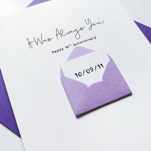 Load image into Gallery viewer, Always You 12th Anniversary Card, Husband Anniversary Card, Boyfriend Anniversary Card, Anniversary card for Wife, Special Date Personalised