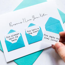 Load image into Gallery viewer, Personalised Reasons I Love You Card, Husband Valentine's Day Card, Boyfriend Valentine's Day Card, Valentine's Day card for Wife
