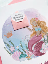 Load image into Gallery viewer, Personalised Children's Mermaid Birthday Card, Card for Daughter, Card for Granddaughter, Child's Birthday Card, Any Age Birthday, 3D