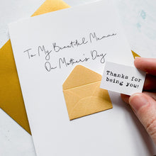 Load image into Gallery viewer, Beautiful Mumma on Mother's Day Card, Personalised Mother's Day Card, Card for Mum, Mothering Sunday, Mother's Day UK, Mum on Mother's Day