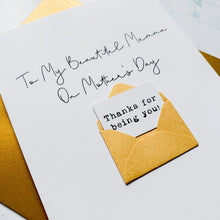 Load image into Gallery viewer, Beautiful Mumma on Mother's Day Card, Personalised Mother's Day Card, Card for Mum, Mothering Sunday, Mother's Day UK, Mum on Mother's Day