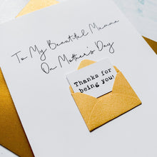 Load image into Gallery viewer, Beautiful Mumma on Mother's Day Card, Personalised Mother's Day Card, Card for Mum, Mothering Sunday, Mother's Day UK, Mum on Mother's Day