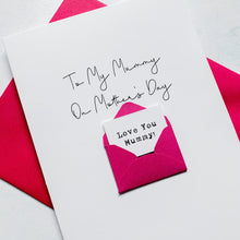 Load image into Gallery viewer, Mummy on Mother's Day Card, Personalised Mother's Day Card, Card for Mummy, Mothering Sunday, Mother's Day UK, Mummy on Mother's Day