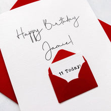 Load image into Gallery viewer, 11th Birthday Card, 11 Year Old, Personalised, Any Name, Birthday Card for boy, cute birthday card, handmade card, 3D Card, son Birthday