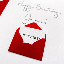 Load image into Gallery viewer, 11th Birthday Card, 11 Year Old, Personalised, Any Name, Birthday Card for boy, cute birthday card, handmade card, 3D Card, son Birthday