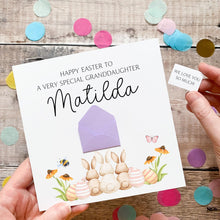 Load image into Gallery viewer, Personalised Easter Card for Granddaughter, Card For Grandson, Happy Easter, Gift for daughter, for son, Easter Bunny, Spring theme