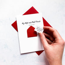 Load image into Gallery viewer, Personalised Wife Birthday Card - Handmade Keepsake With Custom Envelope Colours