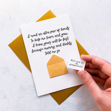 Load image into Gallery viewer, Extra Pair Of Hands Godparents Proposal Card, Godparents Card, God parents proposal Card, Will You Be My Godparents, Gift for Godmother