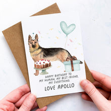 Load image into Gallery viewer, Personalised German Shepherd Birthday Card, German Shepherd Pet Keepsake, From The Dog, From Pets, Pet Lover Gift, Pet Parent, Dog Lover