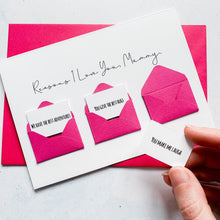 Load image into Gallery viewer, Personalised Reasons I Love You Mummy Card, Mummy Mother's Day Card, Card for mummy, Mother's Day card for Mummy, Mother's Day from children
