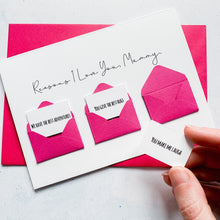 Load image into Gallery viewer, Personalised Reasons I Love You Mummy Card, Mummy Mother's Day Card, Card for mummy, Mother's Day card for Mummy, Mother's Day from children