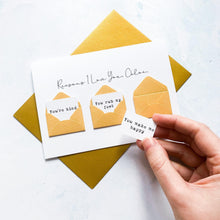 Load image into Gallery viewer, Personalised Reasons I Love You Card, Husband Anniversary Card, Boyfriend Anniversary Card, Anniversary card for Wife, I love you