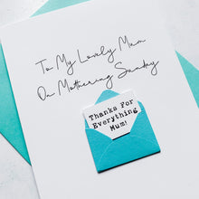 Load image into Gallery viewer, Lovely Mum on Mothering Sunday Card, Mother's Day Card, Card for Mum, Mothering Sunday, Mother's Day UK, Mum on Mother's Day