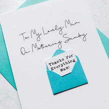 Load image into Gallery viewer, Lovely Mum on Mothering Sunday Card, Mother's Day Card, Card for Mum, Mothering Sunday, Mother's Day UK, Mum on Mother's Day