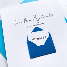 Load image into Gallery viewer, You Are My World Anniversary Card, Husband Anniversary Card, Boyfriend Anniversary Card, Anniversary card for Wife, Special Date