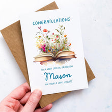 Load image into Gallery viewer, Congratulations on your A-Levels, Personalised A-Level Results Card, A-Level Card, Congratulations On Grade, for Granddaughter, for Grandson