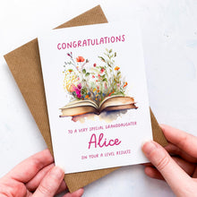 Load image into Gallery viewer, Congratulations on your A-Levels, Personalised A-Level Results Card, A-Level Card, Congratulations On Grade, for Granddaughter, for Grandson
