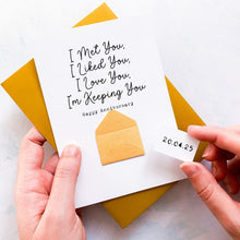 Load image into Gallery viewer, Anniversary Card For Boyfriend, Girlfriend, Cute Funny Card for Him, With Verse, Personalised Keepsake Gift