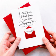 Load image into Gallery viewer, Anniversary Card For Boyfriend, Girlfriend, Cute Funny Card for Him, With Verse, Personalised Keepsake Gift