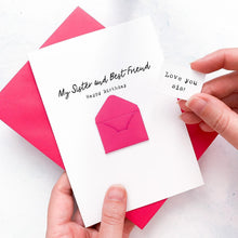 Load image into Gallery viewer, Personalised Sister Birthday Card, Sister and Best Friend, Card for Her, Birthday Card for Sister, Sister on her Birthday, Special Sister