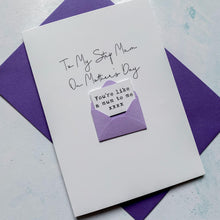 Load image into Gallery viewer, Step Mum on Mother's Day Card, Personalised Mother's Day Card, Card for Step Mum, Mothering Sunday, Mother's Day UK, Bonus Mum Card