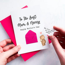 Load image into Gallery viewer, Cute Best Mum &amp; Nanny Mother's Day Card, Personalised Mother's Day Card, Card for Mum to be, Mother's Day UK, Mummy on Mother's Day