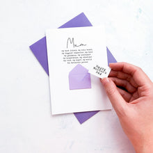 Load image into Gallery viewer, My Mum, My World Mother's Day Card, Mother Mothering Sunday Card, Special card for Mum, Mummy Card, Personalised Mum Card, Handmade Card