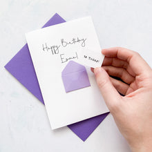 Load image into Gallery viewer, 14th Birthday Card, 14 Year Old, Personalised, Any Name, Birthday Card for girl, cute birthday card, handmade, 3D Card, daughter Birthday