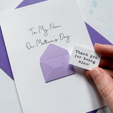 Load image into Gallery viewer, Nan on Mother's Day Card, Personalised Mother's Day Card, Card for Grandma, Mothering Sunday, Mother's Day UK, Granny on Mother's Day